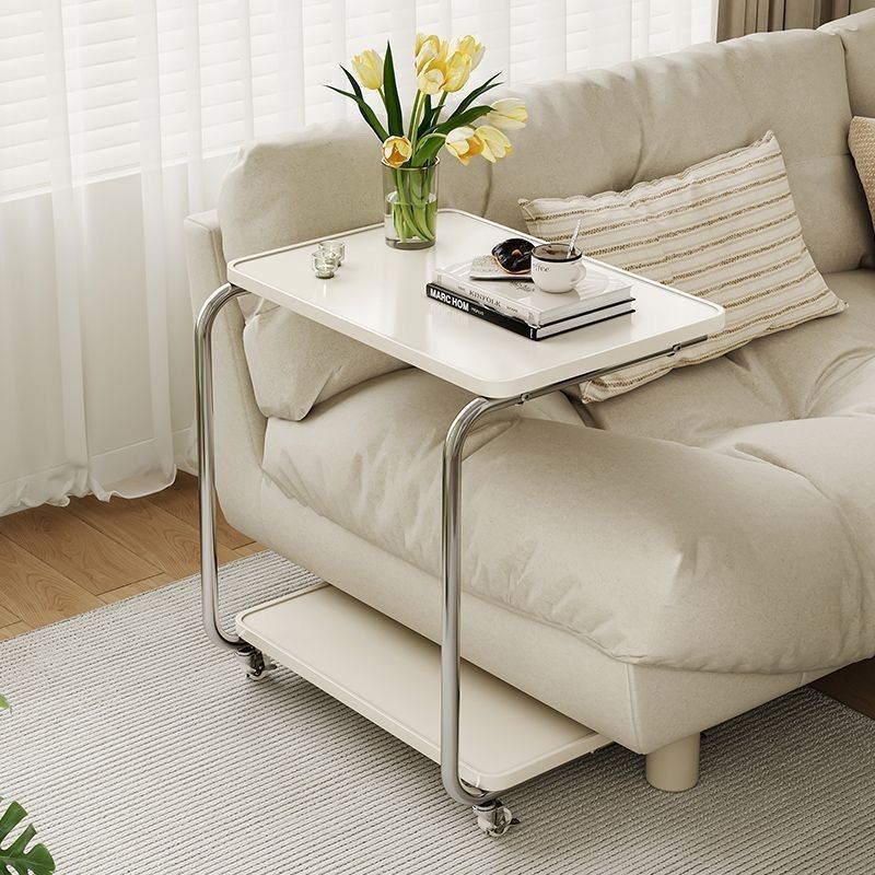 ベッドサイドテーブル キャスター付き 二段式移動式ベッドサイドテーブル