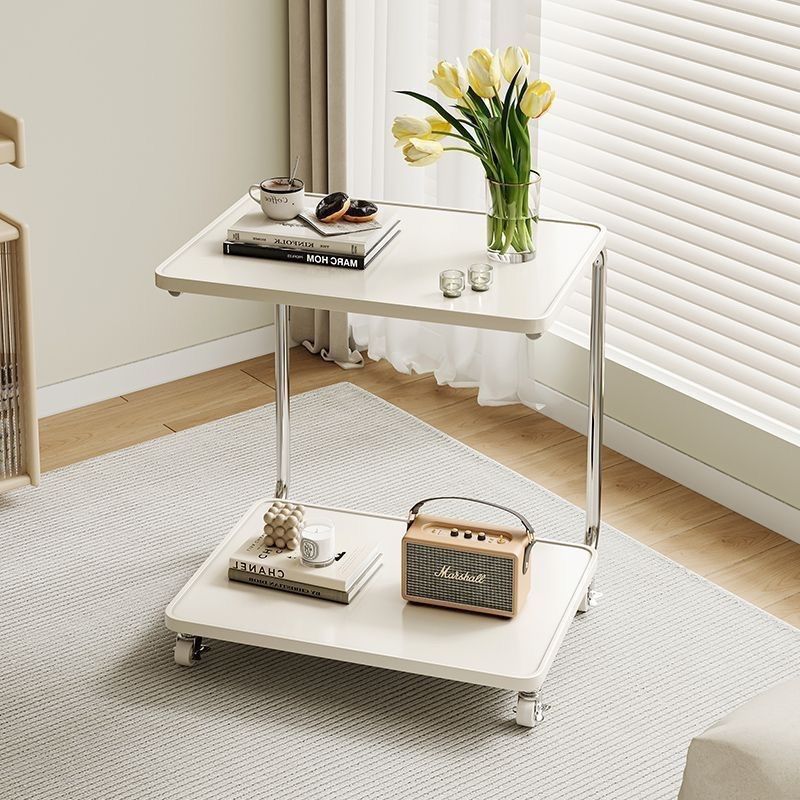 ベッドサイドテーブル キャスター付き 二段式移動式ベッドサイドテーブル