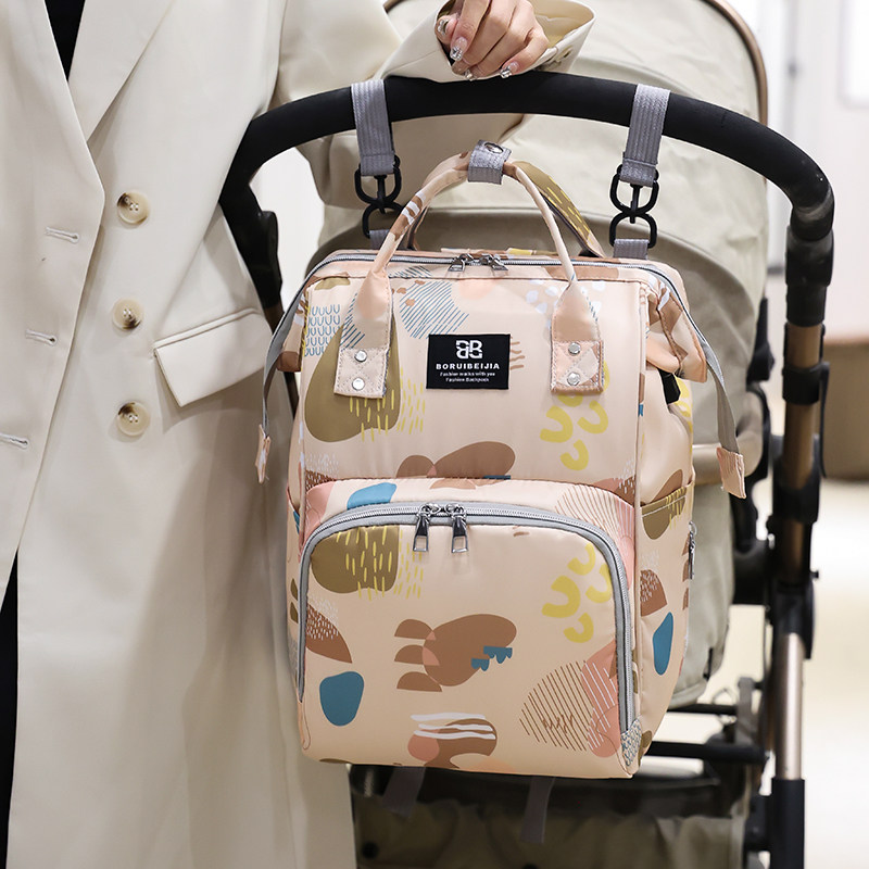 2wayバッグ 北欧風柄大容量リュック型手提げマザーズバッグ