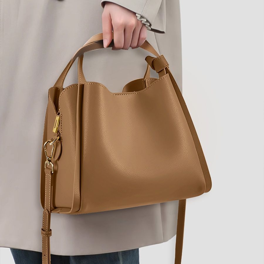 2wayバッグ 2wayバッグ 上品なシルエット ハンドル付きバケツ型