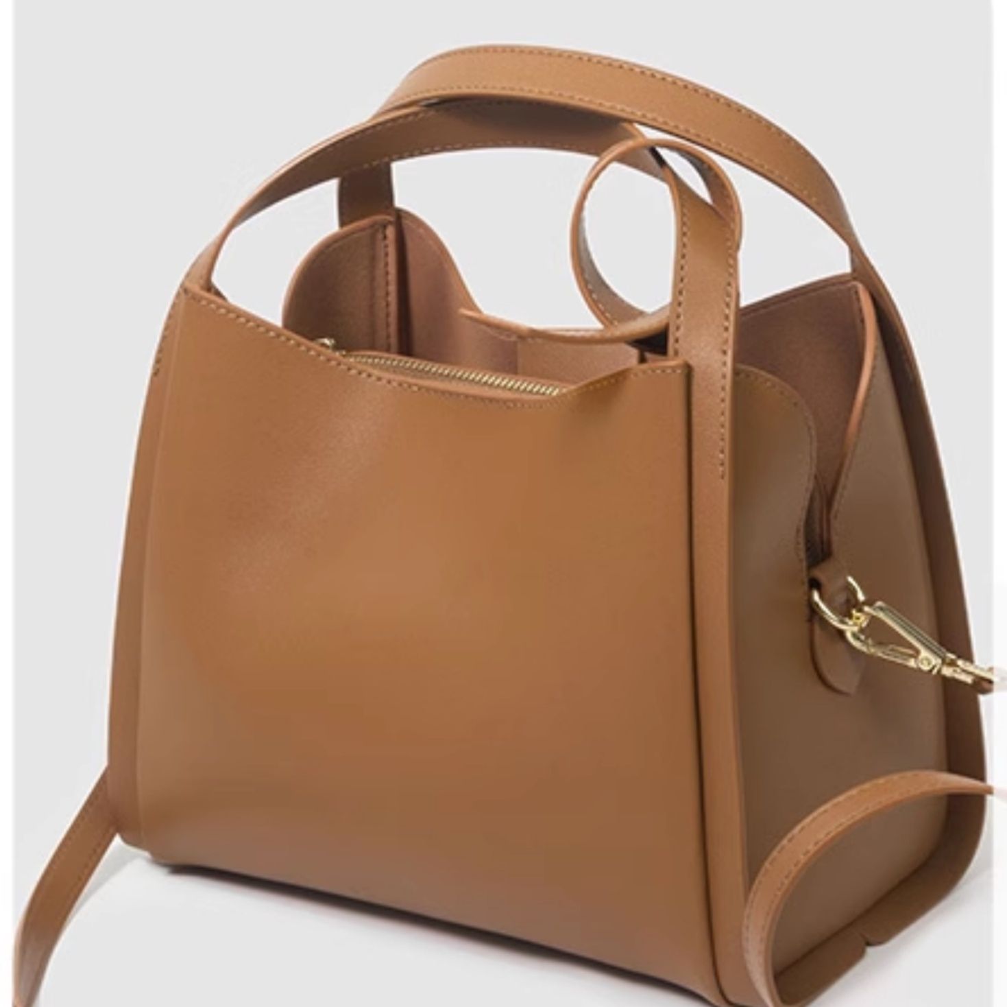 2wayバッグ 2wayバッグ 上品なシルエット ハンドル付きバケツ型