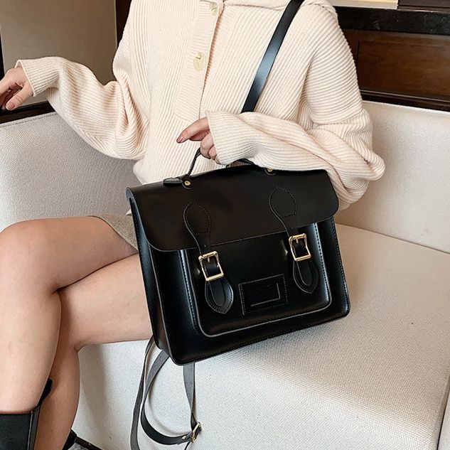 2wayバッグ クラシック二重金具サッチェル手提げ鞄