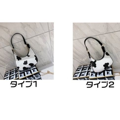 2wayバッグ 牛柄ユーティリティバッグ 小さめ斜めがけ女性用軽量鞄