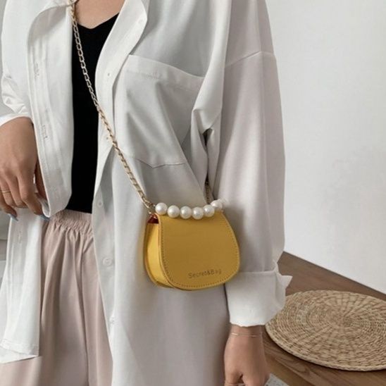 2wayバッグ 真珠チェーン小型斜めがけユーティリティバッグ