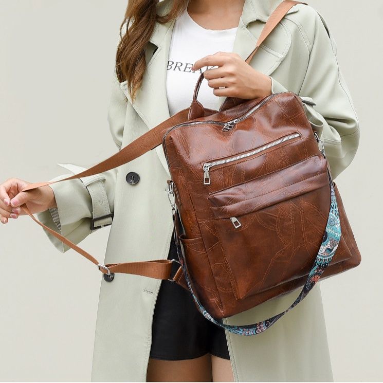 多機能レザーリュック二通り使い手提げ鞄