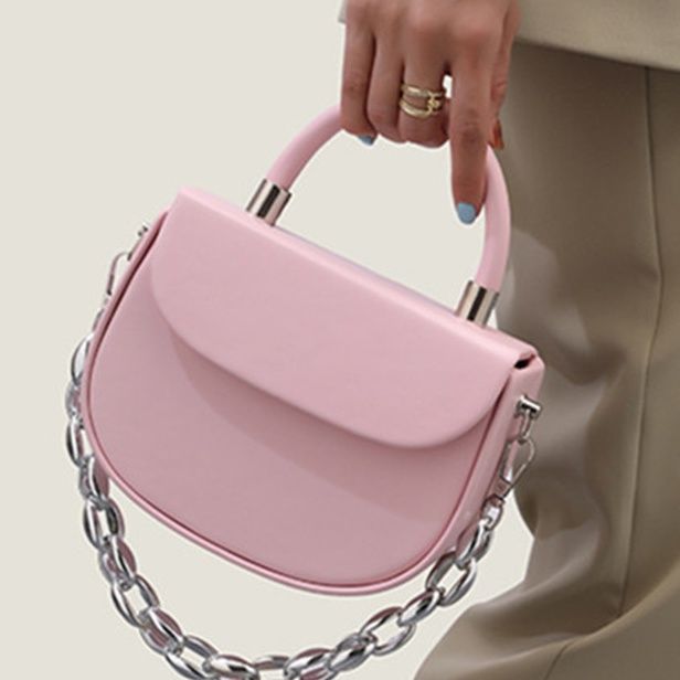 2wayバッグ チェーンストラップ付きフラップハンドバッグ