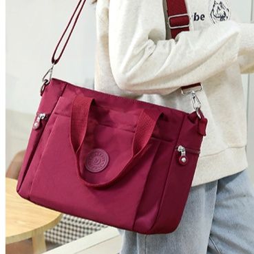 2wayバッグ 多機能ポケット付き軽量ショルダートートバッグ