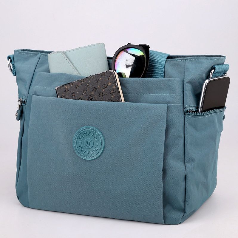 2wayバッグ 多機能ポケット付き軽量ショルダートートバッグ