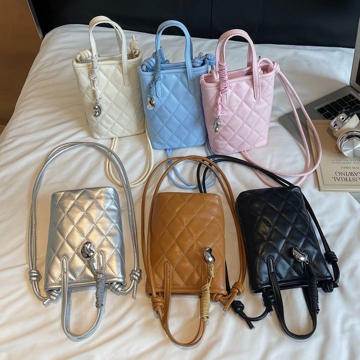 2wayバッグ キルティング縦型ミニトートバッグ