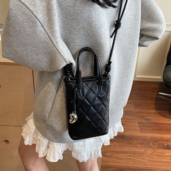 2wayバッグ キルティング縦型ミニトートバッグ