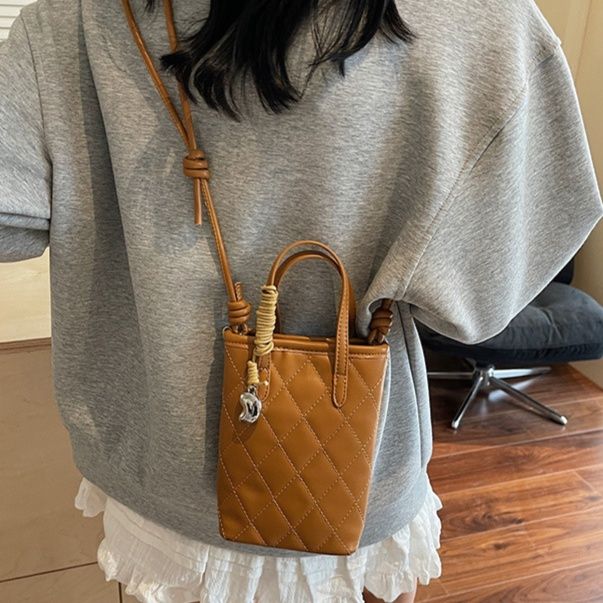 2wayバッグ キルティング縦型ミニトートバッグ