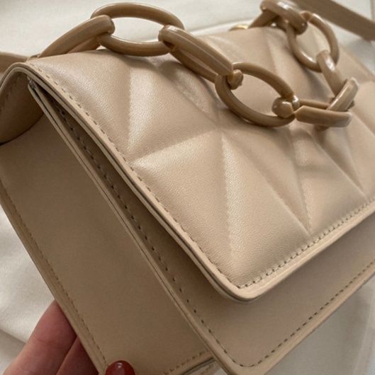 キルティングステッチチェーンハンドル2wayバッグ