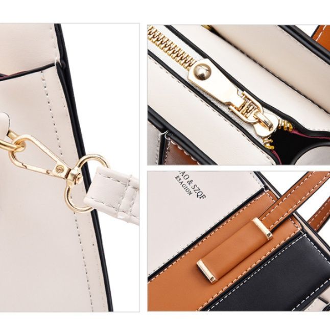 2wayバッグ 配色切替デザイン大人スタイル手提げ　ショルダーバック