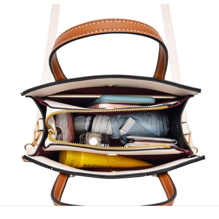 2wayバッグ 配色切替デザイン大人スタイル手提げ　ショルダーバック