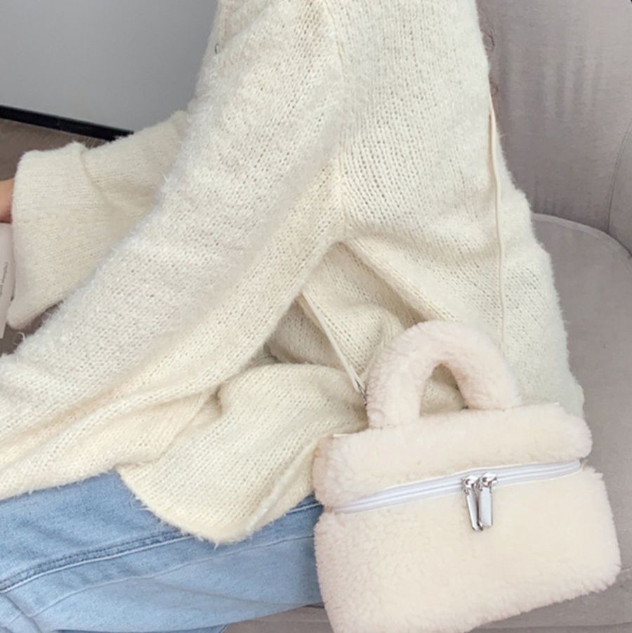 2wayバッグ もこもこボア素材ショルダーバッグ ふわふわミニバッグ