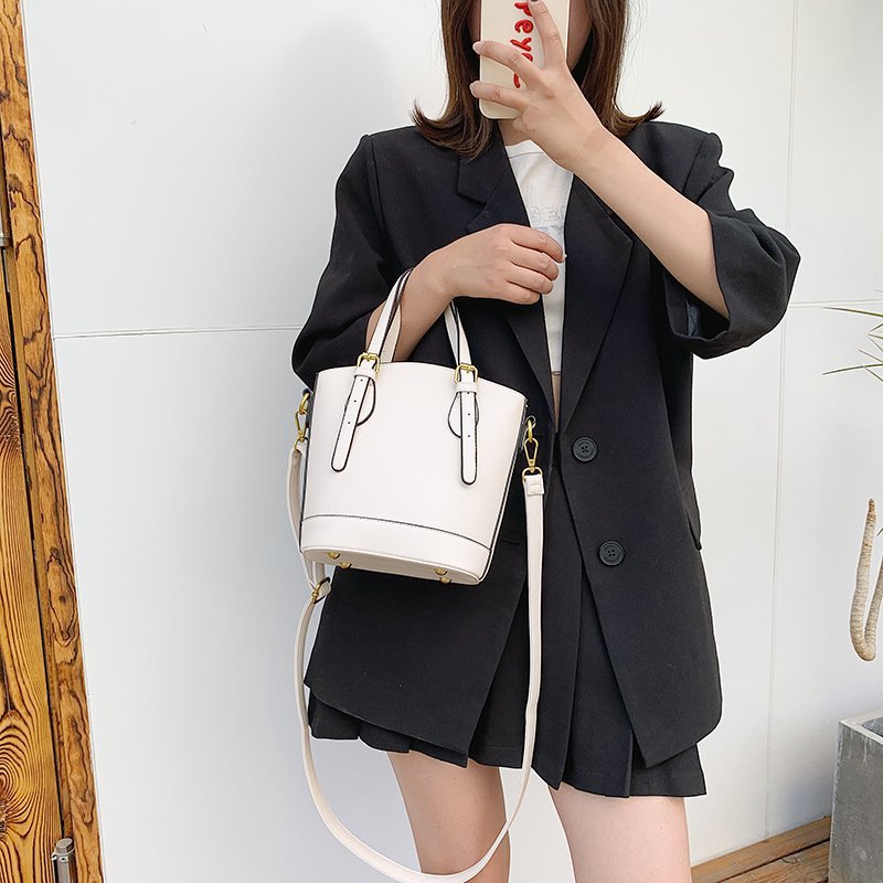 2wayバッグ 上品台形デザイン取り外し可能ストラップ付きハンドバッグ　ショルダーバック