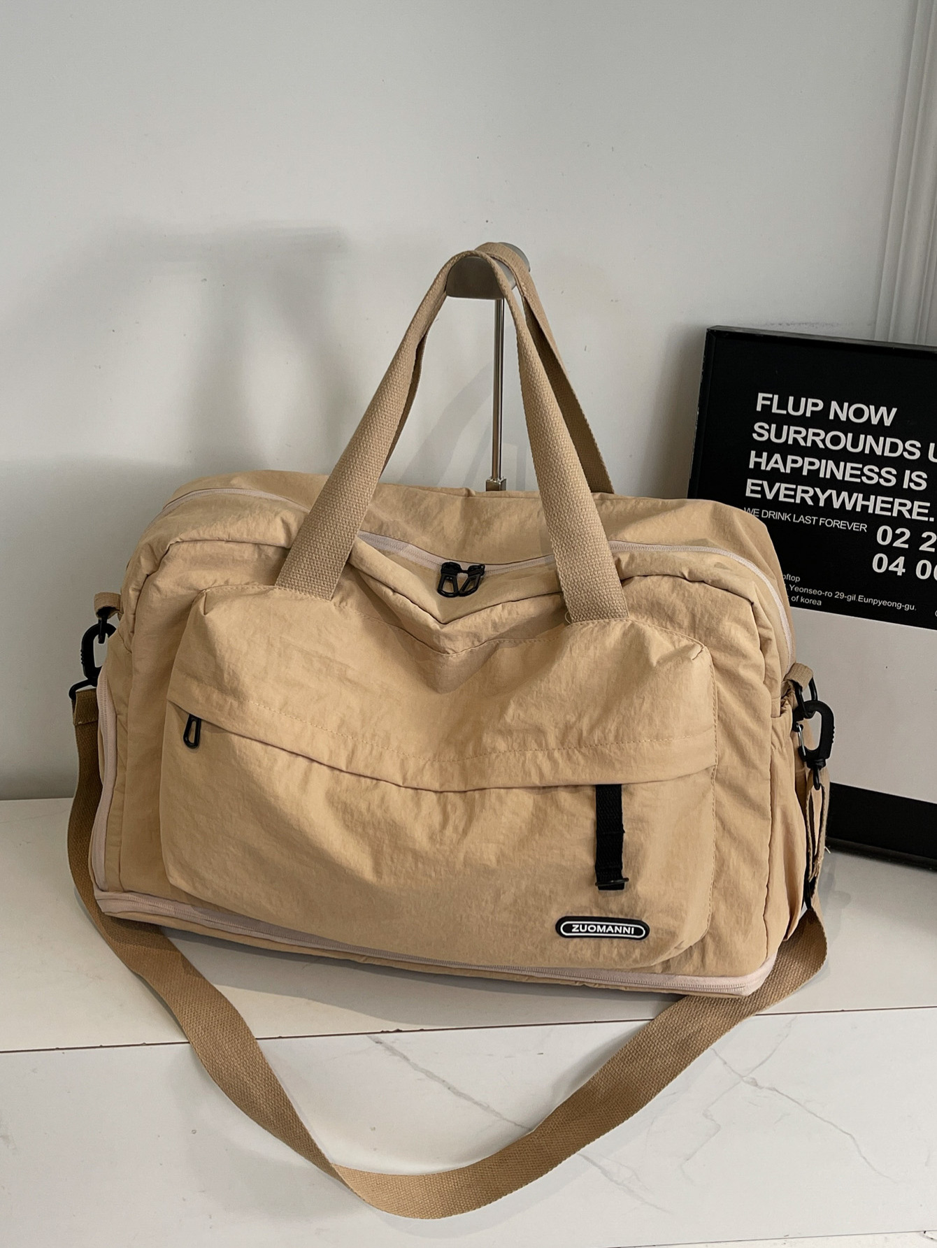 2wayバッグ 多機能ポケット付き軽量ナイロン　ボストンバッグ