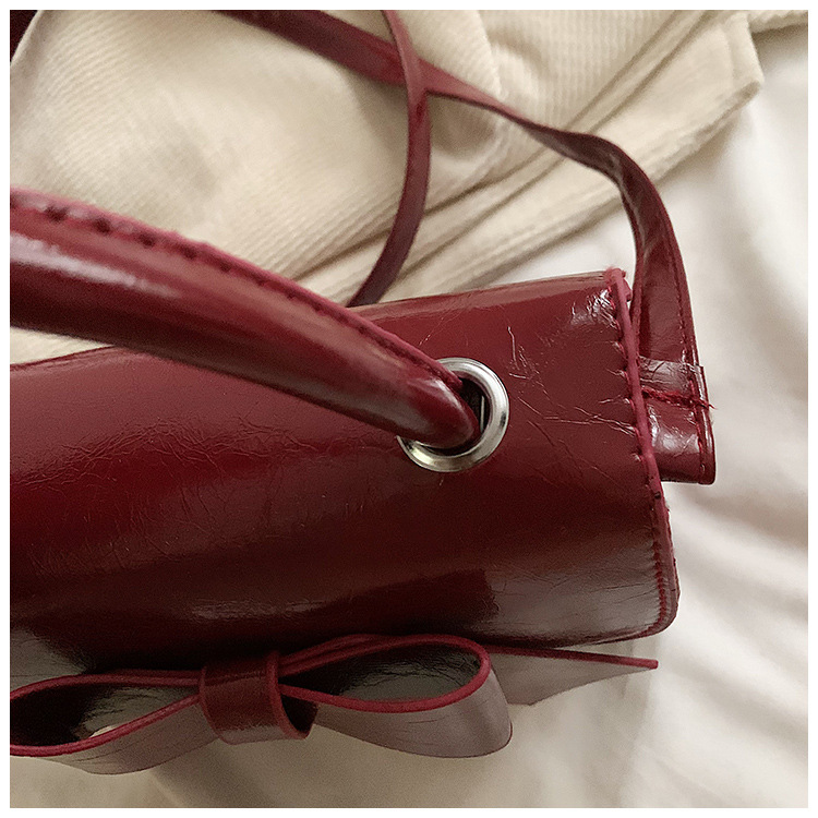 2wayバッグ 大きなリボン装飾付き上品小型手提げ鞄