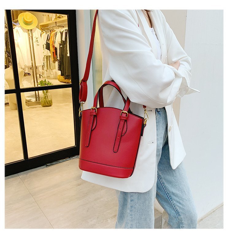 2wayバッグ 上品台形デザイン取り外し可能ストラップ付きハンドバッグ　ショルダーバック