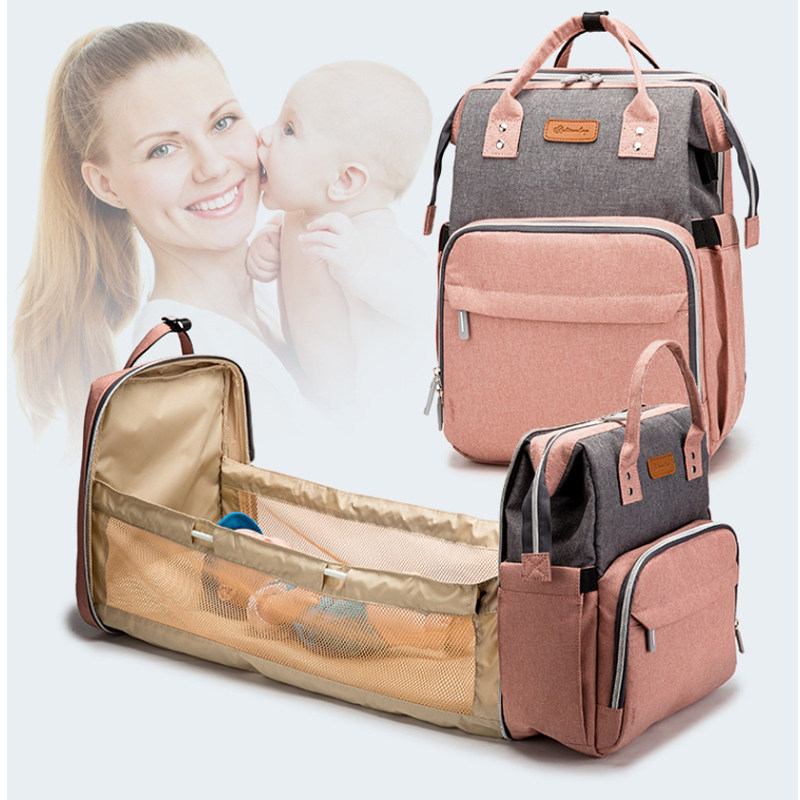 2wayバッグ 簡易ベッド付き多機能2way大容量マザーズバッグ