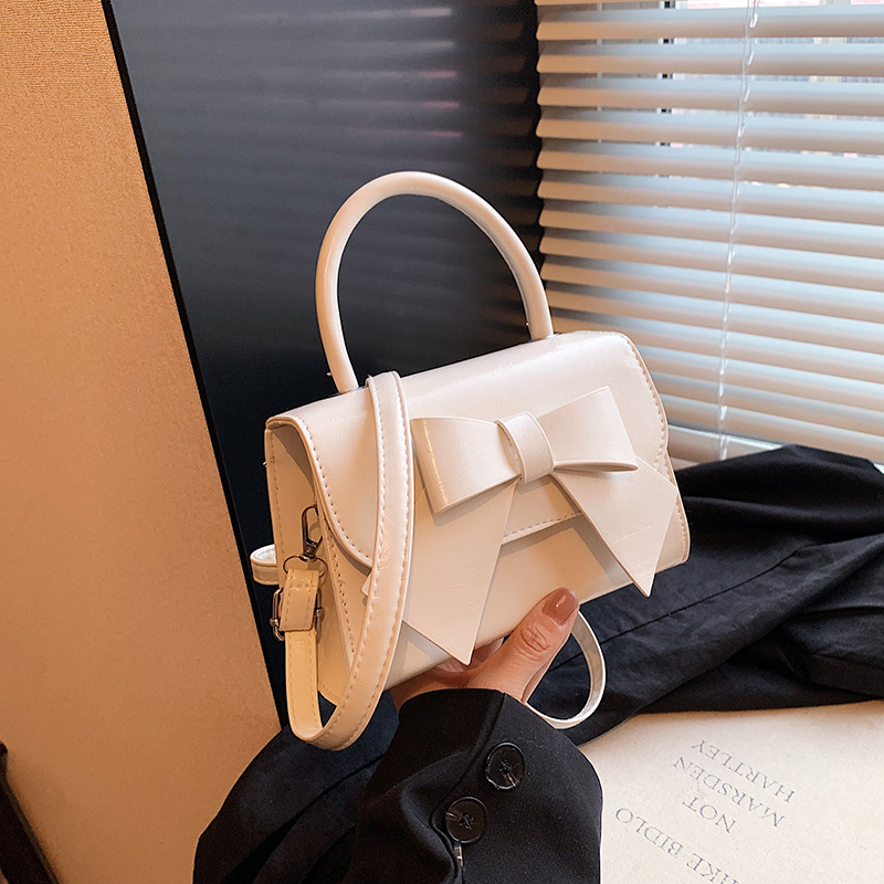 2wayバッグ 大きなリボン装飾付き上品小型手提げ鞄