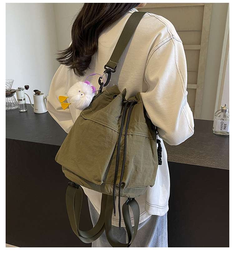2wayバッグ 巾着型 ショルダーバッグ ファー飾り付き