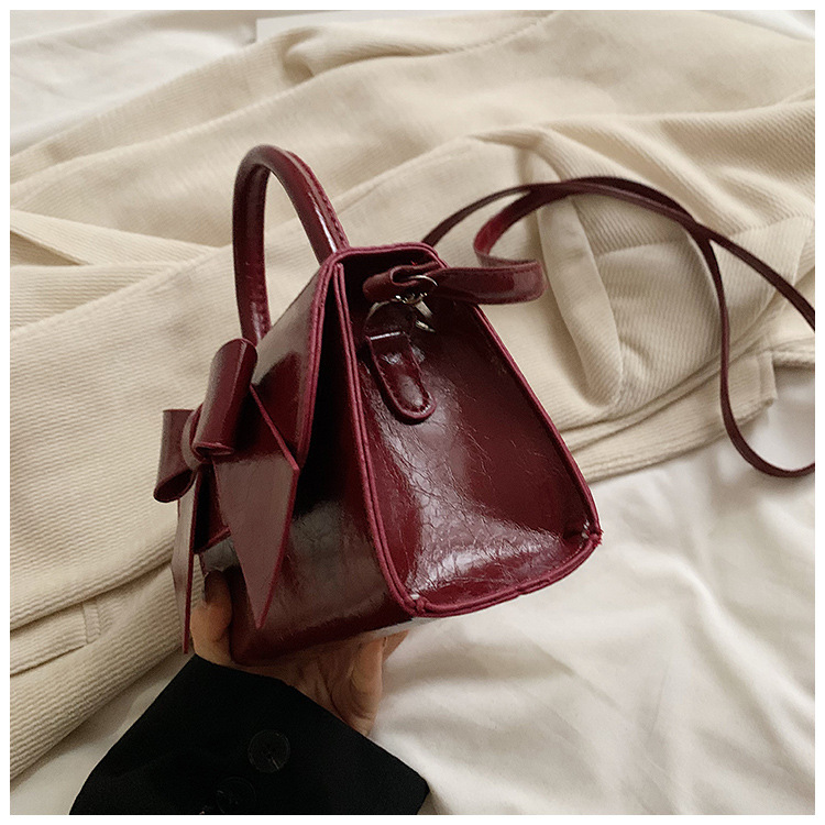 2wayバッグ 大きなリボン装飾付き上品小型手提げ鞄