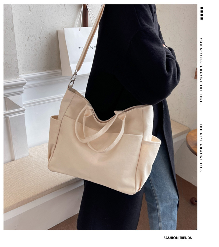 2wayバッグ 女性用帆布トートバッグ 斜めがけショルダー対応 大容量通勤用