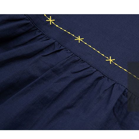 フォーマルカジュアル 刺繍デザイン切替ブラウス