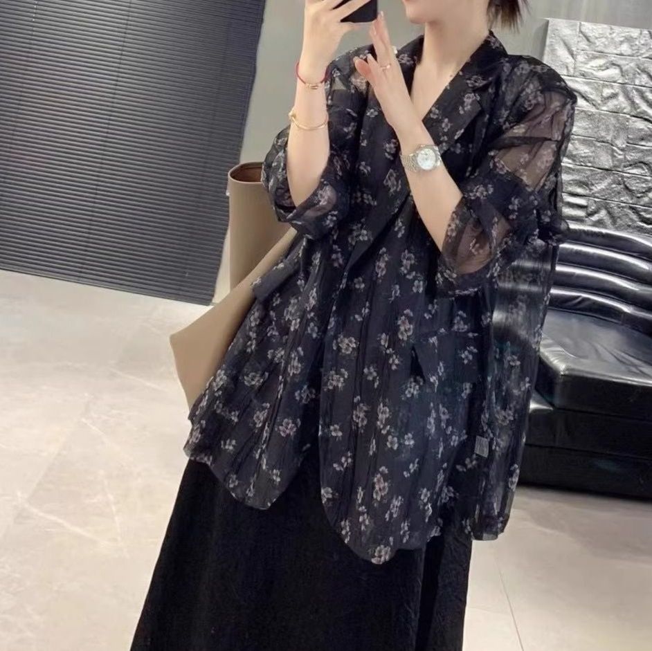 フォーマルカジュアル 花柄シアージャケット