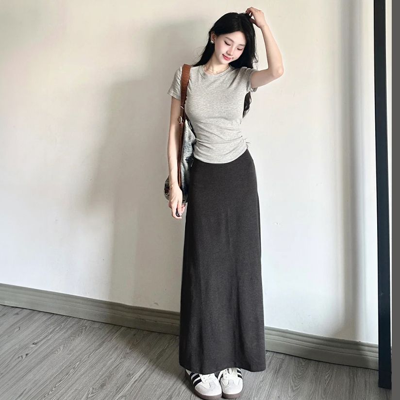 フォーマルカジュアル すっきりシルエット ロングスカート