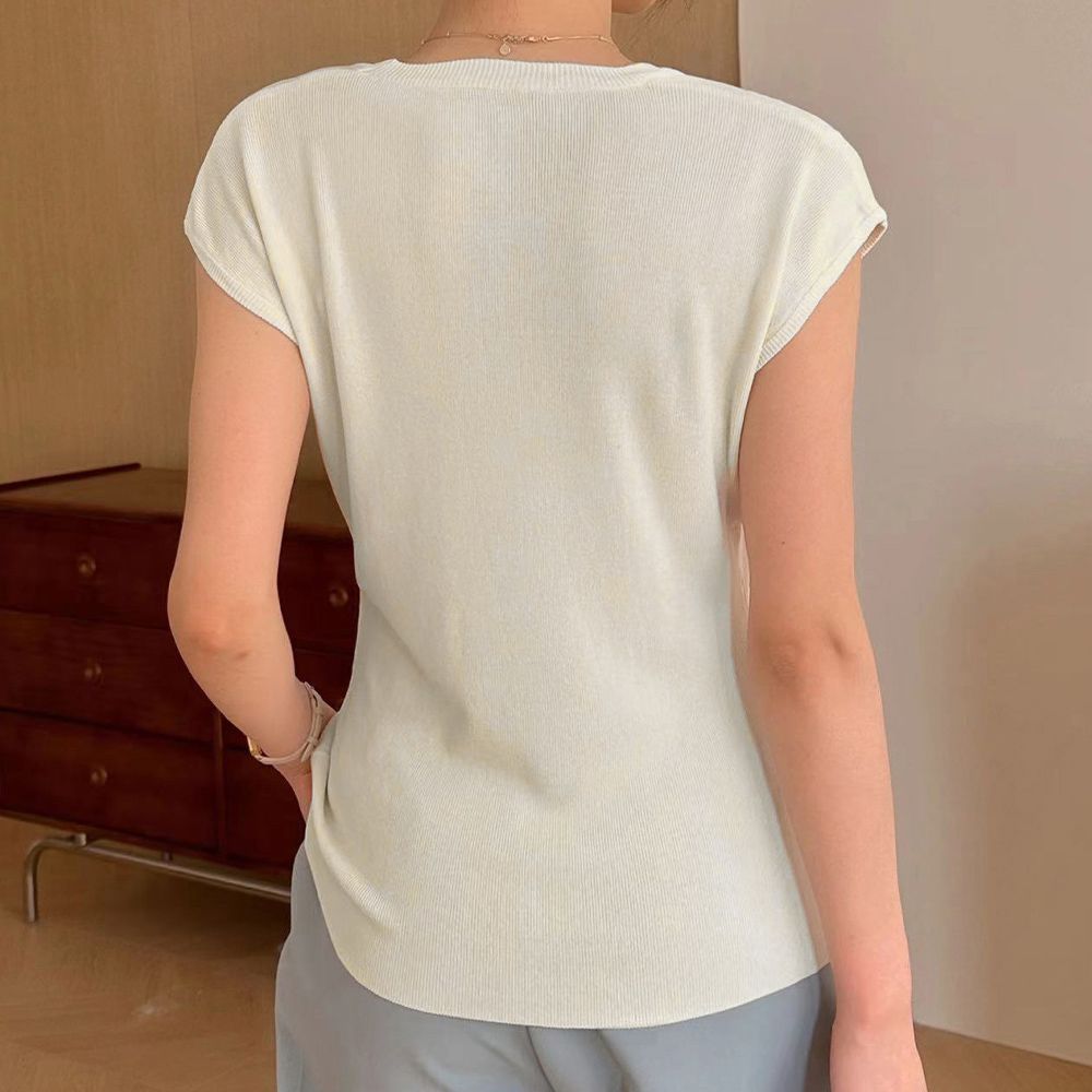 フォーマルカジュアル 通勤用 ニットTシャツ レディース 上品 半袖