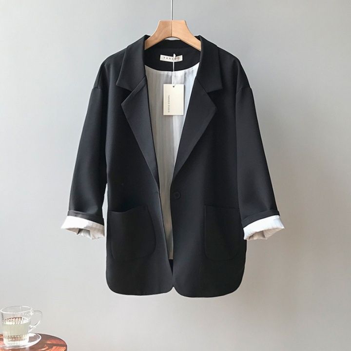 フォーマルカジュアル 通勤用テーラード仕立て jacket 襟付き裏地付きゆったりシルエット