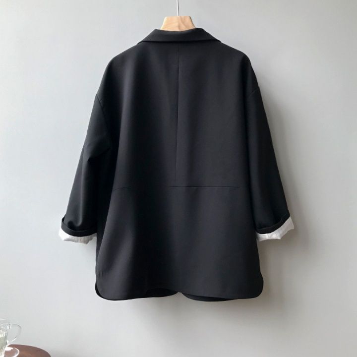 フォーマルカジュアル 通勤用テーラード仕立て jacket 襟付き裏地付きゆったりシルエット