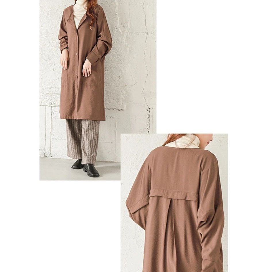 フォーマルカジュアル 通勤用ロング丈ライトコート 羽織り アウター レディース