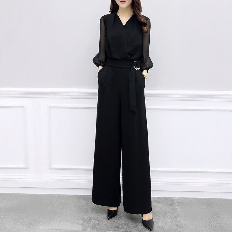 フォーマルカジュアル 謝恩会対応 美形シルエット オールインワン ワイドパンツドレス