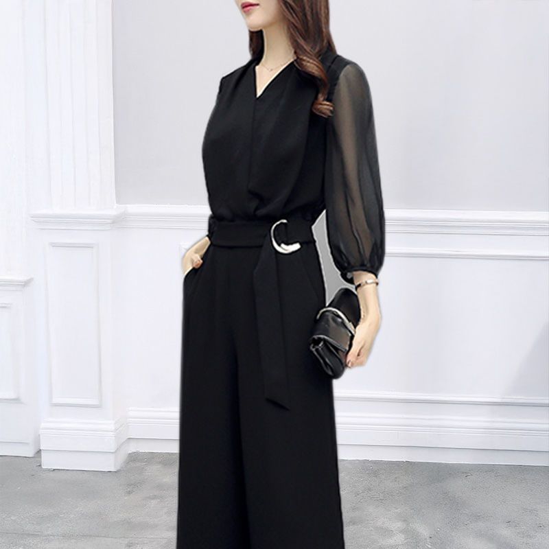 フォーマルカジュアル 謝恩会対応 美形シルエット オールインワン ワイドパンツドレス