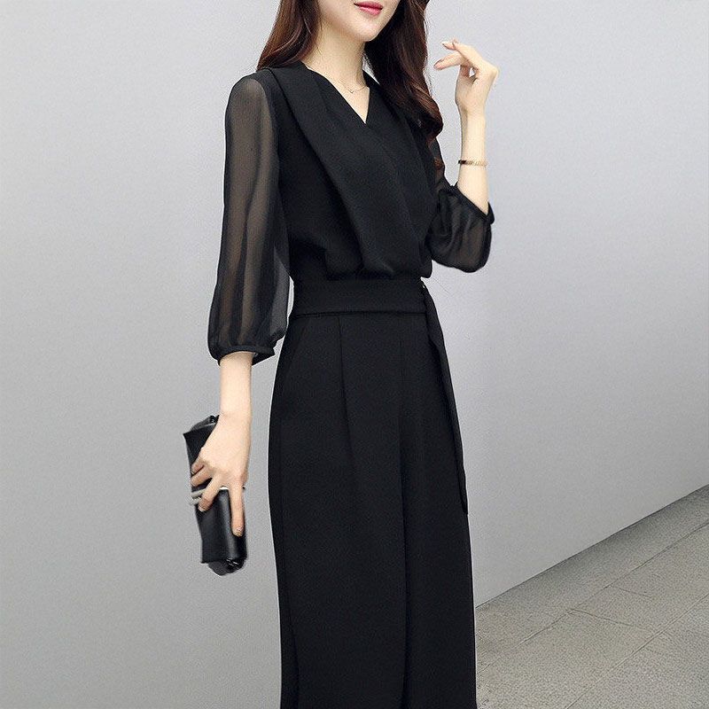 フォーマルカジュアル 謝恩会対応 美形シルエット オールインワン ワイドパンツドレス