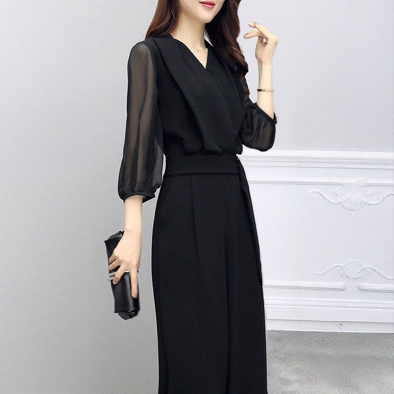 フォーマルカジュアル 謝恩会対応 美形シルエット オールインワン ワイドパンツドレス