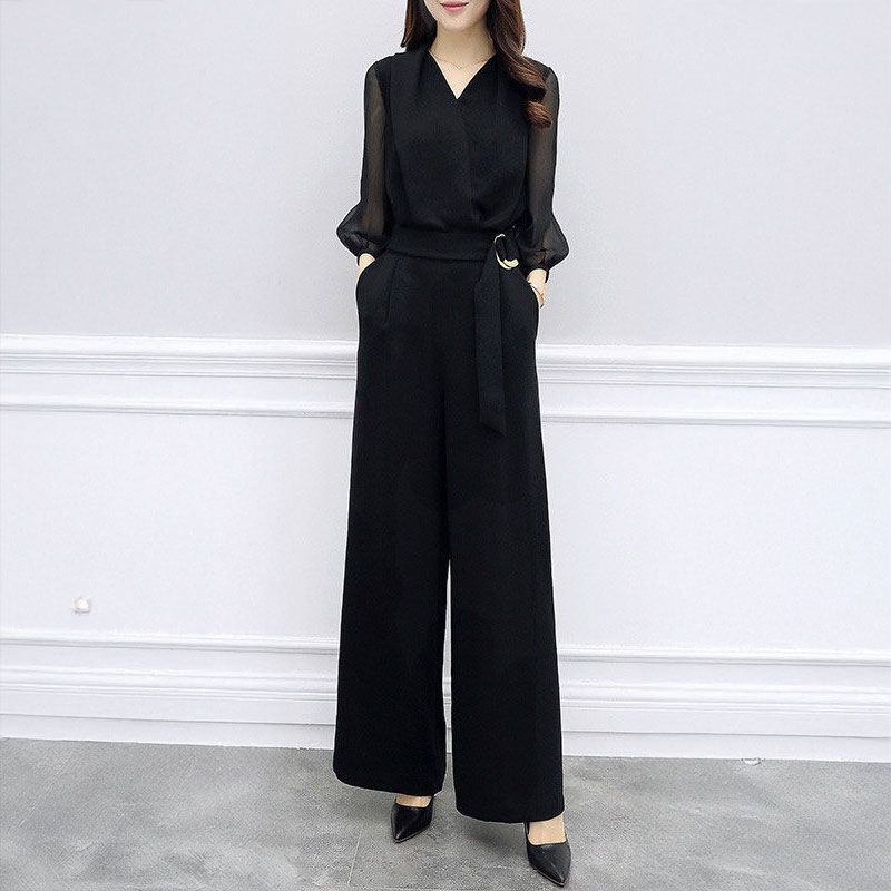 フォーマルカジュアル 謝恩会対応 美形シルエット オールインワン ワイドパンツドレス