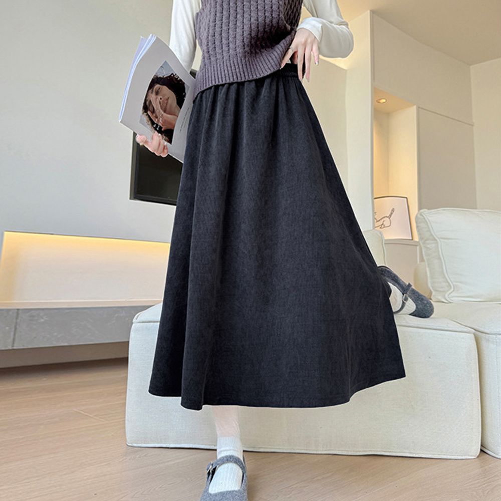 フォーマルカジュアル 通勤用裾広がりフレアスカート膝下丈