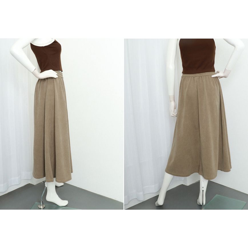 フォーマルカジュアル 通勤用裾広がりフレアスカート膝下丈