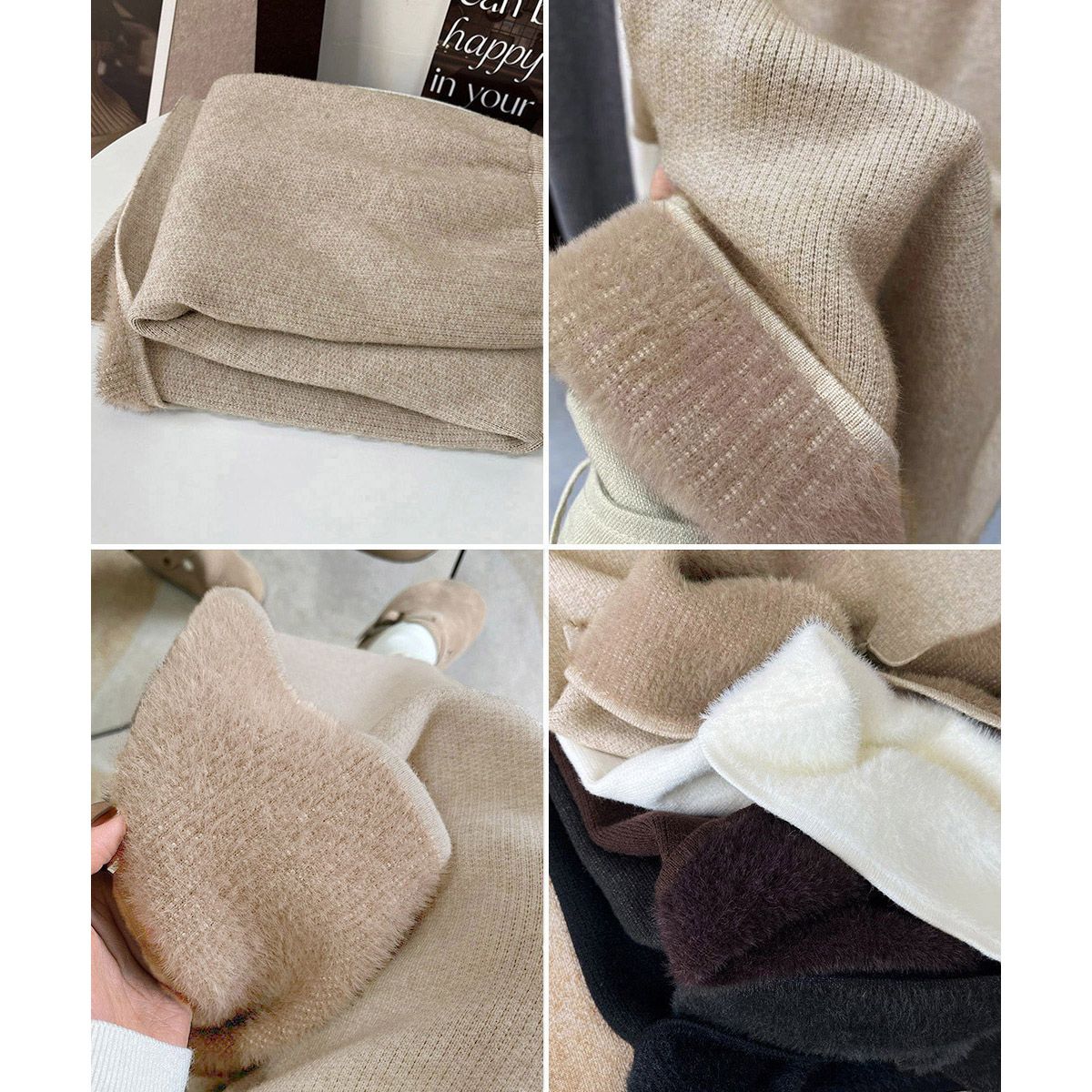 フォーマルカジュアル 参観日対応裏起毛ニットタイトスカート厚手