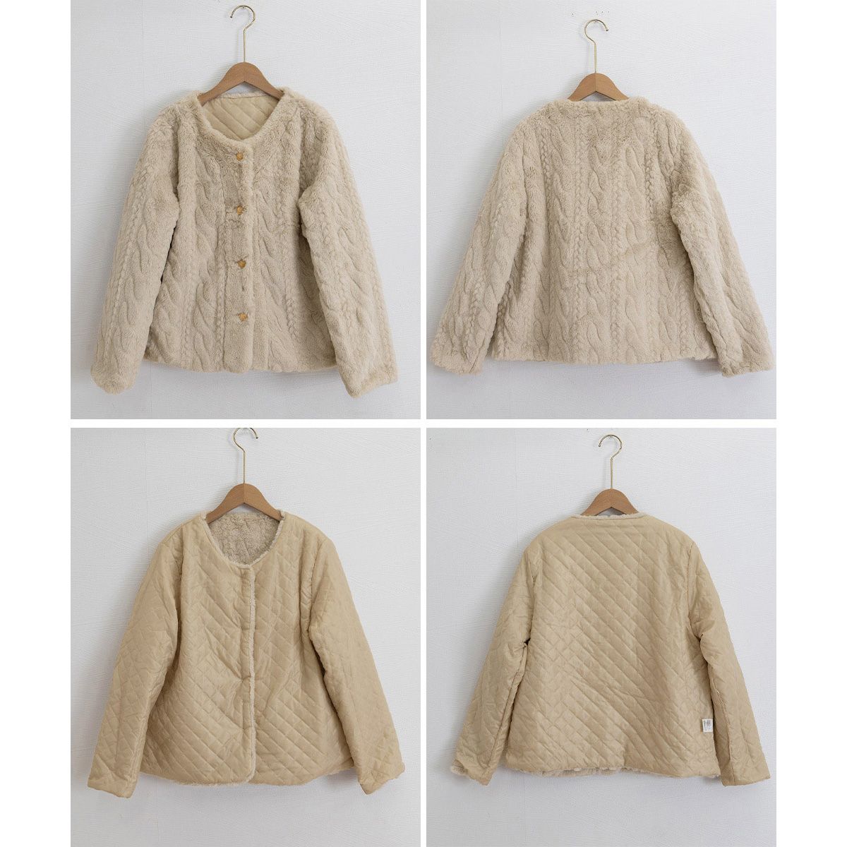 フォーマルカジュアル 参観日用ふわふわファージャケット金ボタン