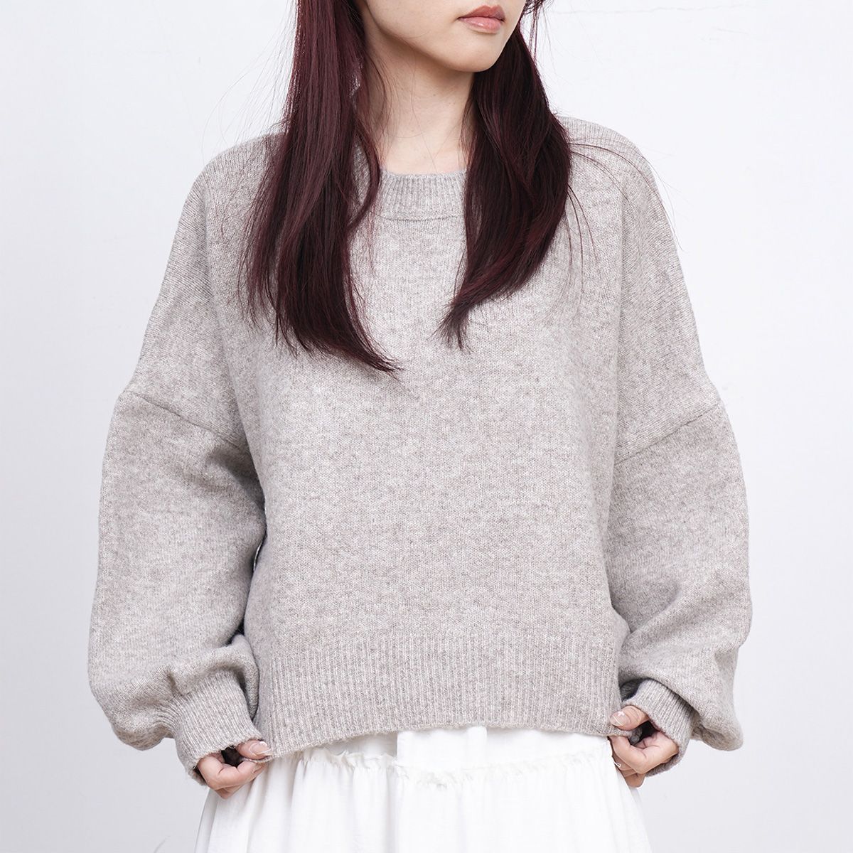 フォーマルカジュアル 参観日対応ゆったりコクーンニット秋冬