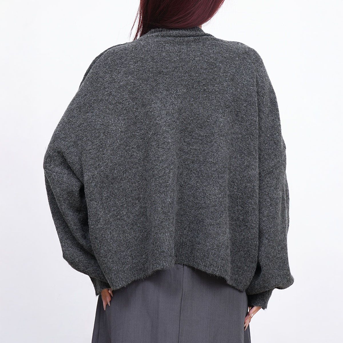 フォーマルカジュアル 参観日対応ゆったりコクーンニット秋冬