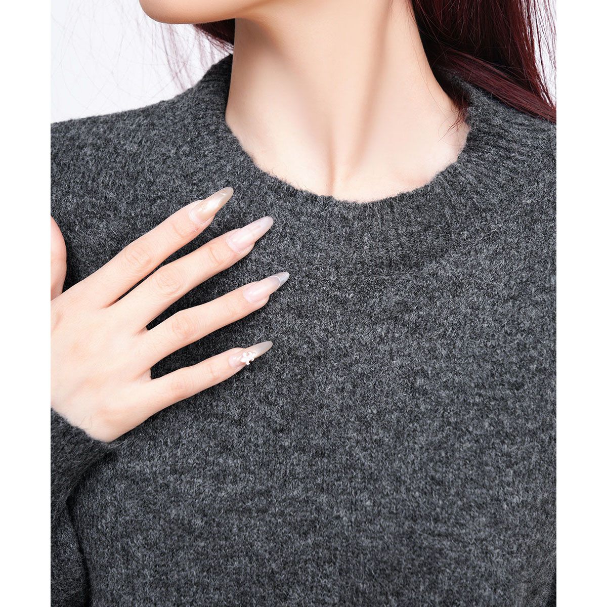 フォーマルカジュアル 参観日対応ゆったりコクーンニット秋冬