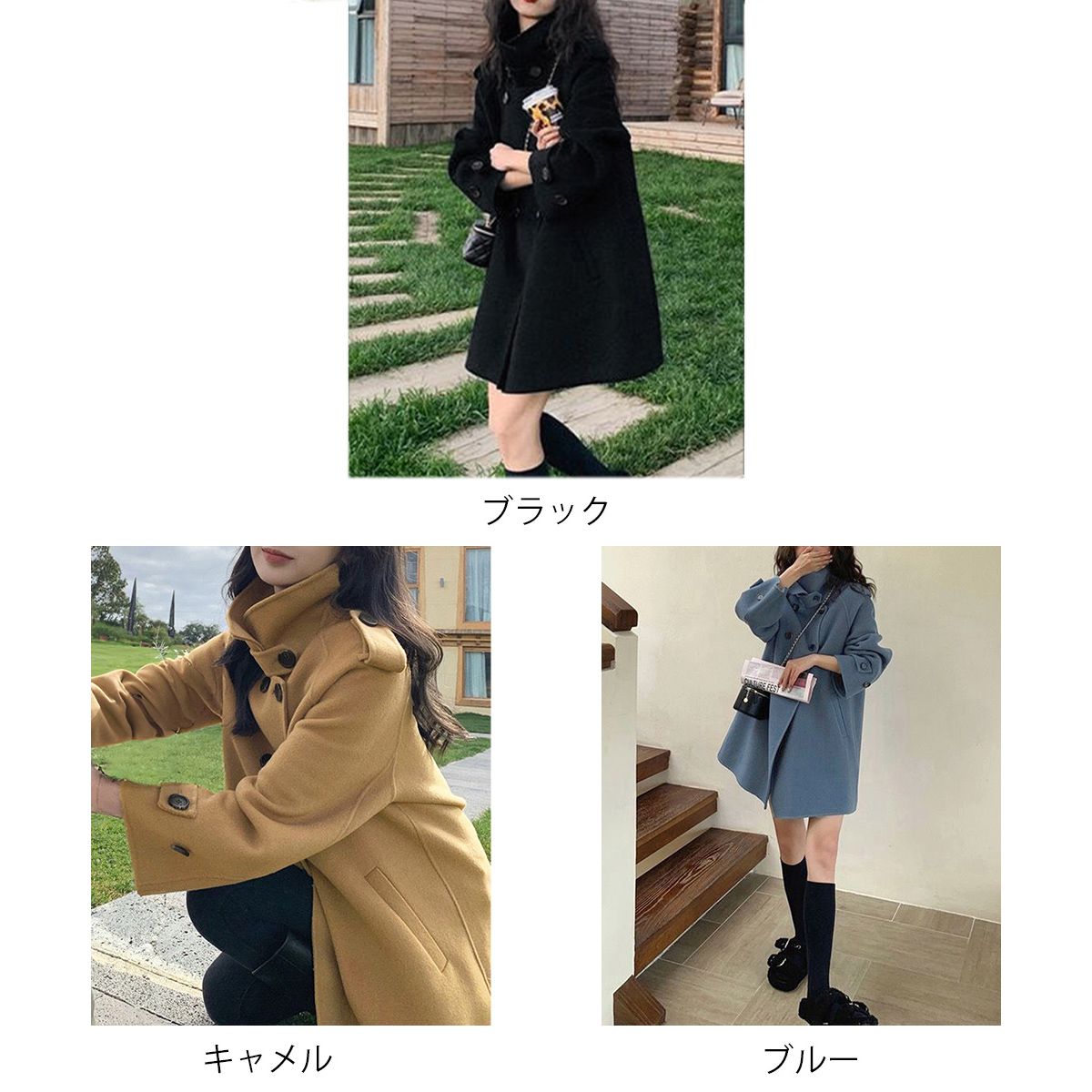 フォーマルカジュアル 通勤用ダブルボタントレンチコート中丈