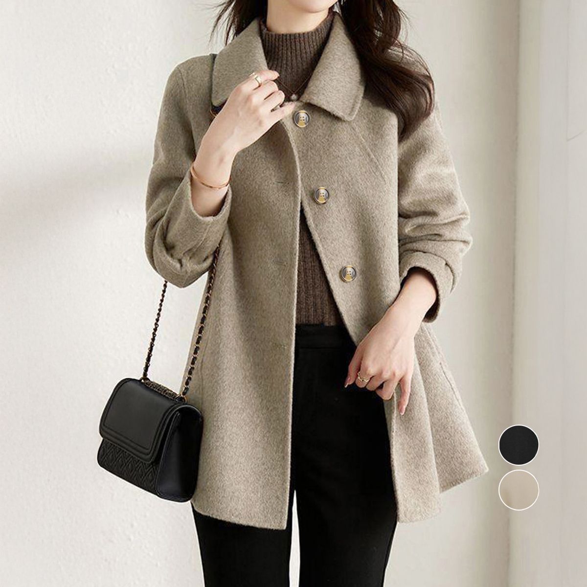 フォーマルカジュアル 通勤用テーラードジャケット 中丈コート 韓国風