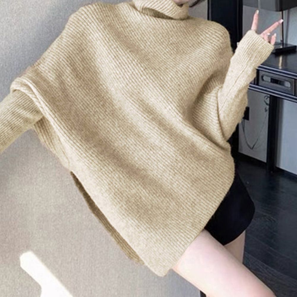 フォーマルカジュアル 参観日対応ハイネック変形ニットセーター